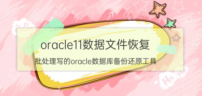 oracle11数据文件恢复 批处理写的oracle数据库备份还原工具？